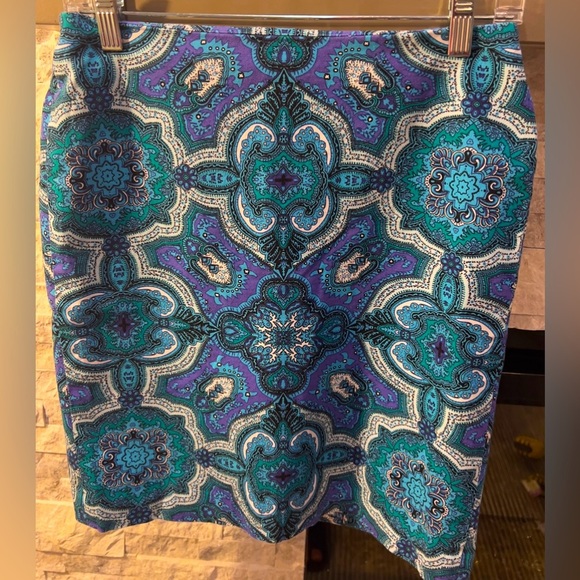 Talbots size 4P Teal Blue and purple skirt - Picture 1 of 6